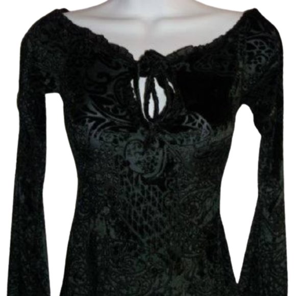 Tops - SEXSO Gothic Style Black Velour Top Fits XS